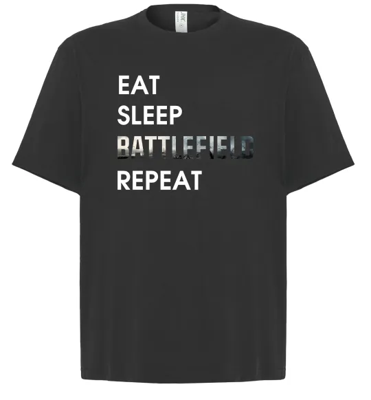 Футболка Оверсайз Eat sleep battlefield Черный фото