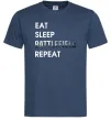 Мужская футболка Eat sleep battlefield Темно-синий фото