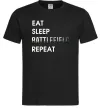 Мужская футболка Eat sleep battlefield Черный фото