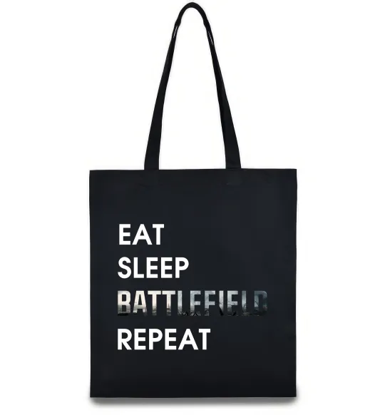 Еко-сумка Eat sleep battlefield Чорний фото