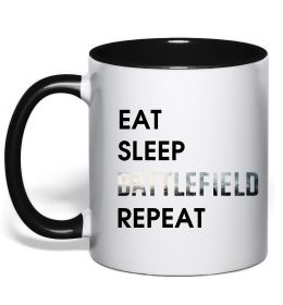 Чашка з кольоровою ручкою Eat sleep battlefield