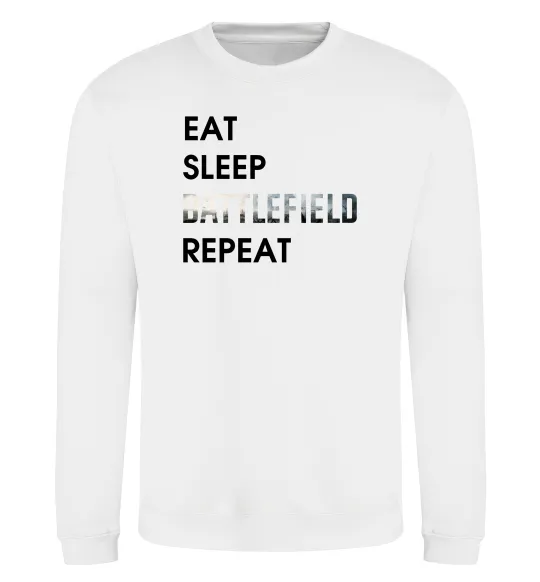 Свитшот Eat sleep battlefield Белый фото