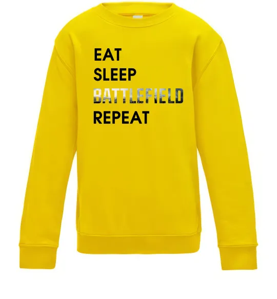 Детский Свитшот Eat sleep battlefield Солнечно желтый фото