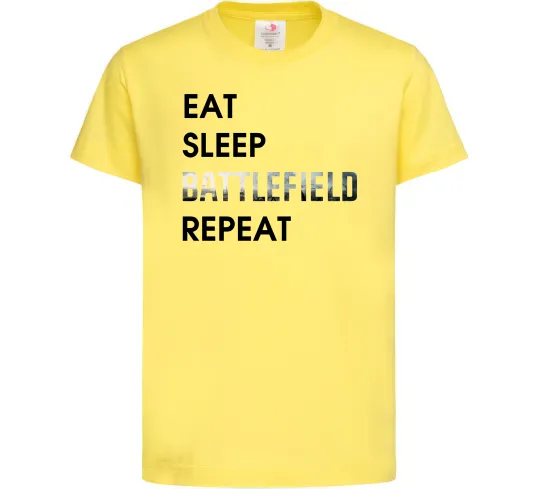 Дитяча футболка Eat sleep battlefield Лимонний фото