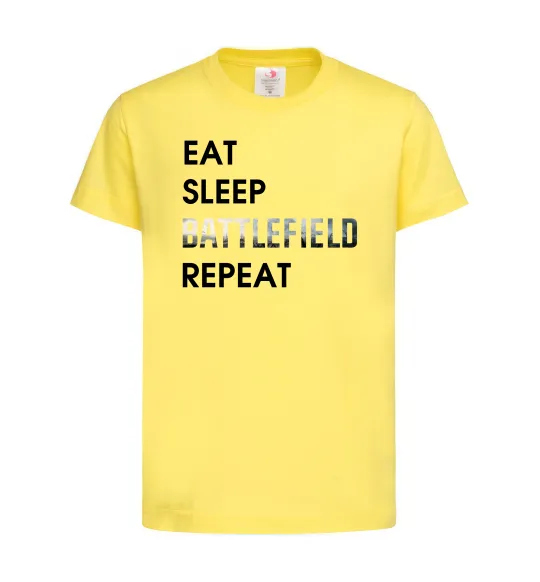 Детская футболка Eat sleep battlefield Лимонный фото