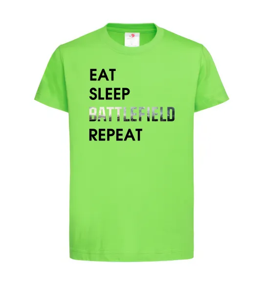 Детская футболка Eat sleep battlefield Лаймовый фото