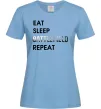 Женская футболка Eat sleep battlefield Голубой фото