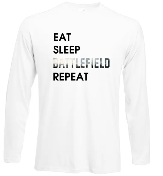 Лонгслів Eat sleep battlefield Білий фото
