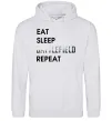 Чоловіча толстовка (худі) Eat sleep battlefield Сірий меланж фото