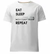 Мужская премиум футболка Eat sleep battlefield Белый Мужская премиум футболка Eat sleep battlefield Белый фото