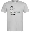 Мужская футболка Eat sleep battlefield Серый фото