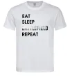 Мужская футболка Eat sleep battlefield Белый фото