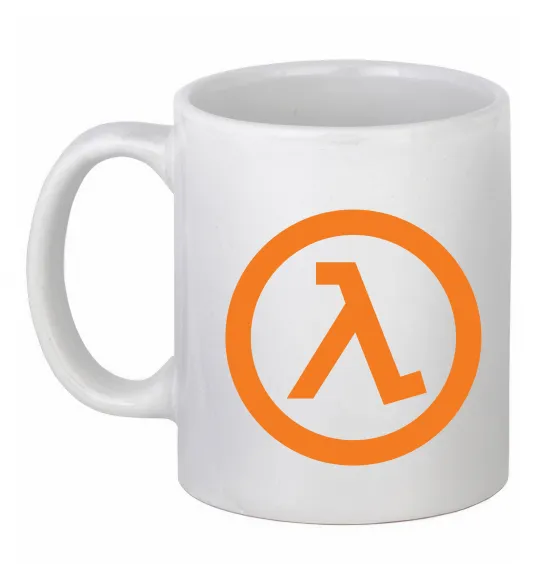Чашка керамічна Half life logo Білий фото