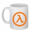 Чашка керамічна Half life logo Білий фото