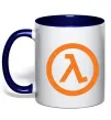 Чашка с цветной ручкой Half life logo Глубокий темно-синий фото