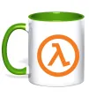 Чашка с цветной ручкой Half life logo Лаймовый фото