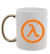 Чашка с цветной ручкой Half life logo Золото фото