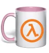 Чашка с цветной ручкой Half life logo Нежно розовый фото