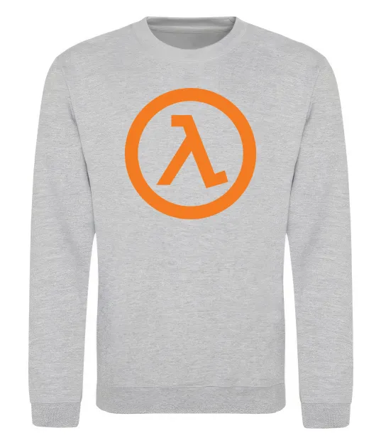 Світшот Half life logo Сірий меланж фото