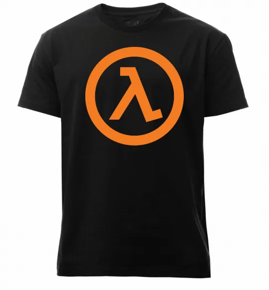 Чоловіча преміум футболка Half life logo Чорний фото
