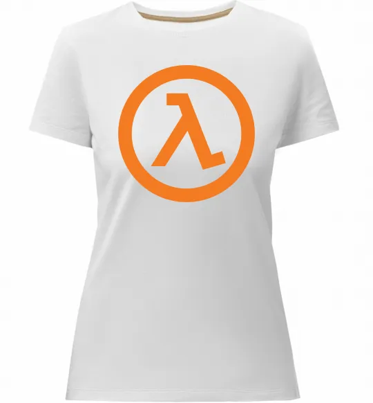 Жіноча преміум футболка Half life logo Білий фото