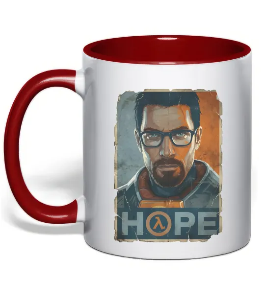 Чашка з кольоровою ручкою Half Life Hope Червоний фото