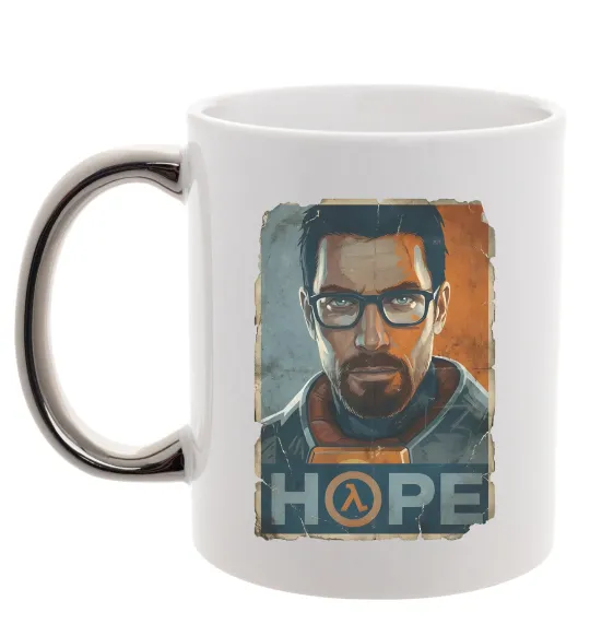 Чашка з кольоровою ручкою Half Life Hope Срібло фото