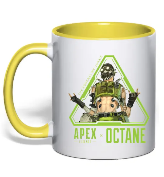 Чашка с цветной ручкой Apex Octane Лимонный фото