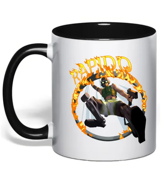 Чашка с цветной ручкой Apex Rapido Черный фото