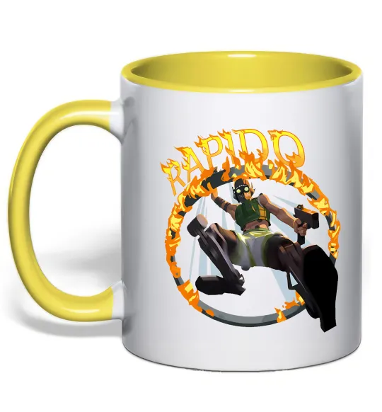 Чашка с цветной ручкой Apex Rapido Лимонный фото