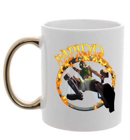 Чашка с цветной ручкой Apex Rapido Золото фото