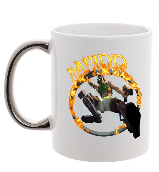 Чашка с цветной ручкой Apex Rapido Серебро фото