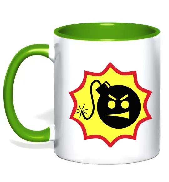 Чашка с цветной ручкой Serious Sam logo Лаймовый фото