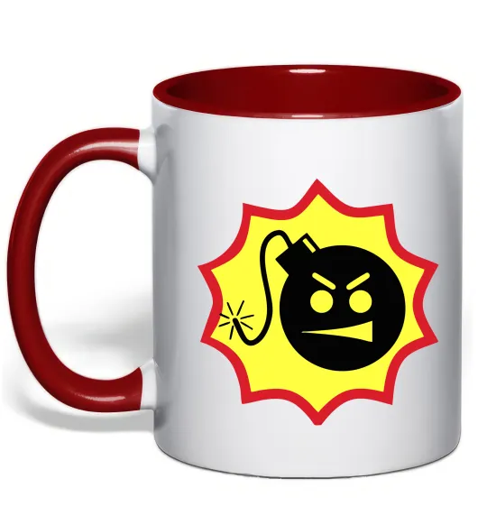 Чашка с цветной ручкой Serious Sam logo Красный фото