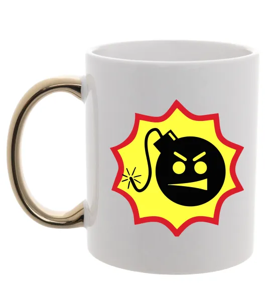 Чашка с цветной ручкой Serious Sam logo Золото фото