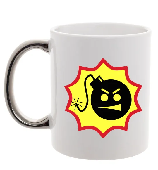 Чашка с цветной ручкой Serious Sam logo Серебро фото