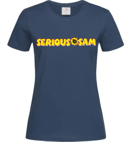 Жіноча футболка Serious Sam Темно-синій фото