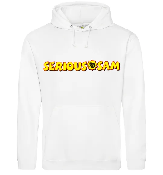 Мужская толстовка (худи) Serious Sam Белый фото