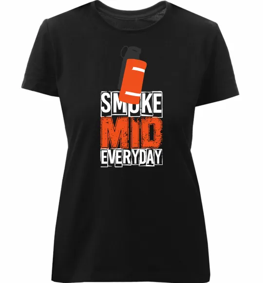 Жіноча преміум футболка Smoke mid Чорний фото