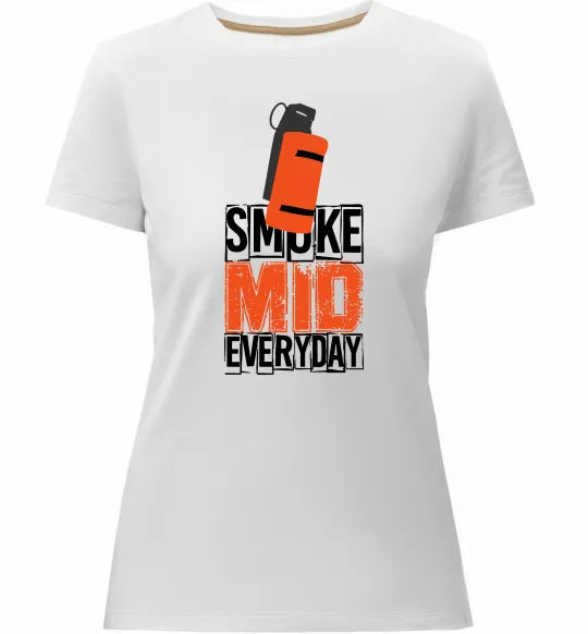 Жіноча преміум футболка Smoke mid Білий фото