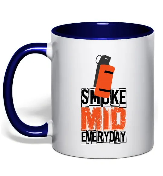 Чашка з кольоровою ручкою Smoke mid Глибокий темно-синій фото