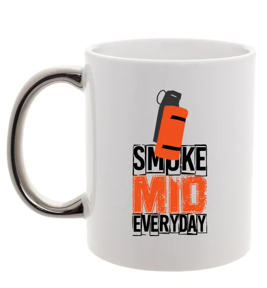 Чашка з кольоровою ручкою Smoke mid Срібло фото