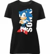 Жіноча преміум футболка Sonic retro Чорний фото