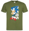 Чоловіча футболка Sonic retro Оливковий фото