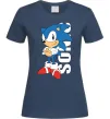 Жіноча футболка Sonic retro Темно-синій фото