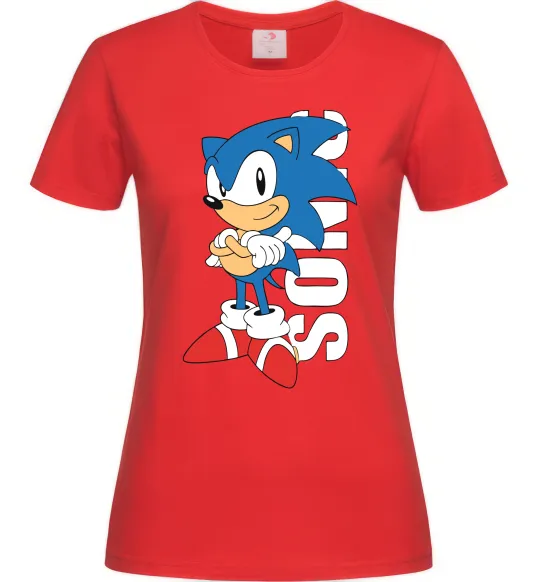 Жіноча футболка Sonic retro Червоний фото