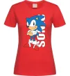 Жіноча футболка Sonic retro Червоний фото