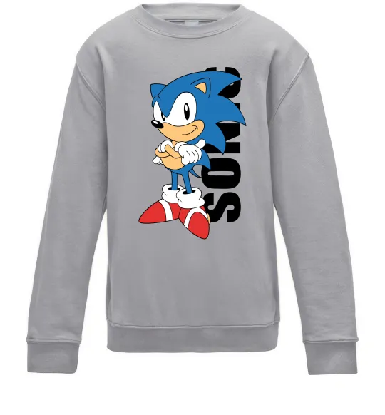 Дитячий світшот Sonic retro Сірий меланж фото