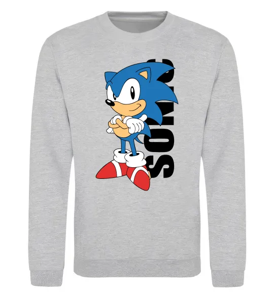 Свитшот Sonic retro Серый меланж фото