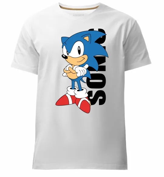 Чоловіча преміум футболка Sonic retro Білий фото